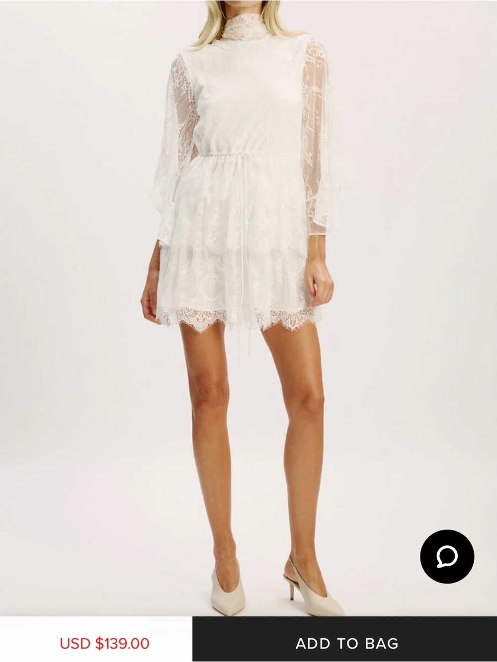 Elegant white mini dress